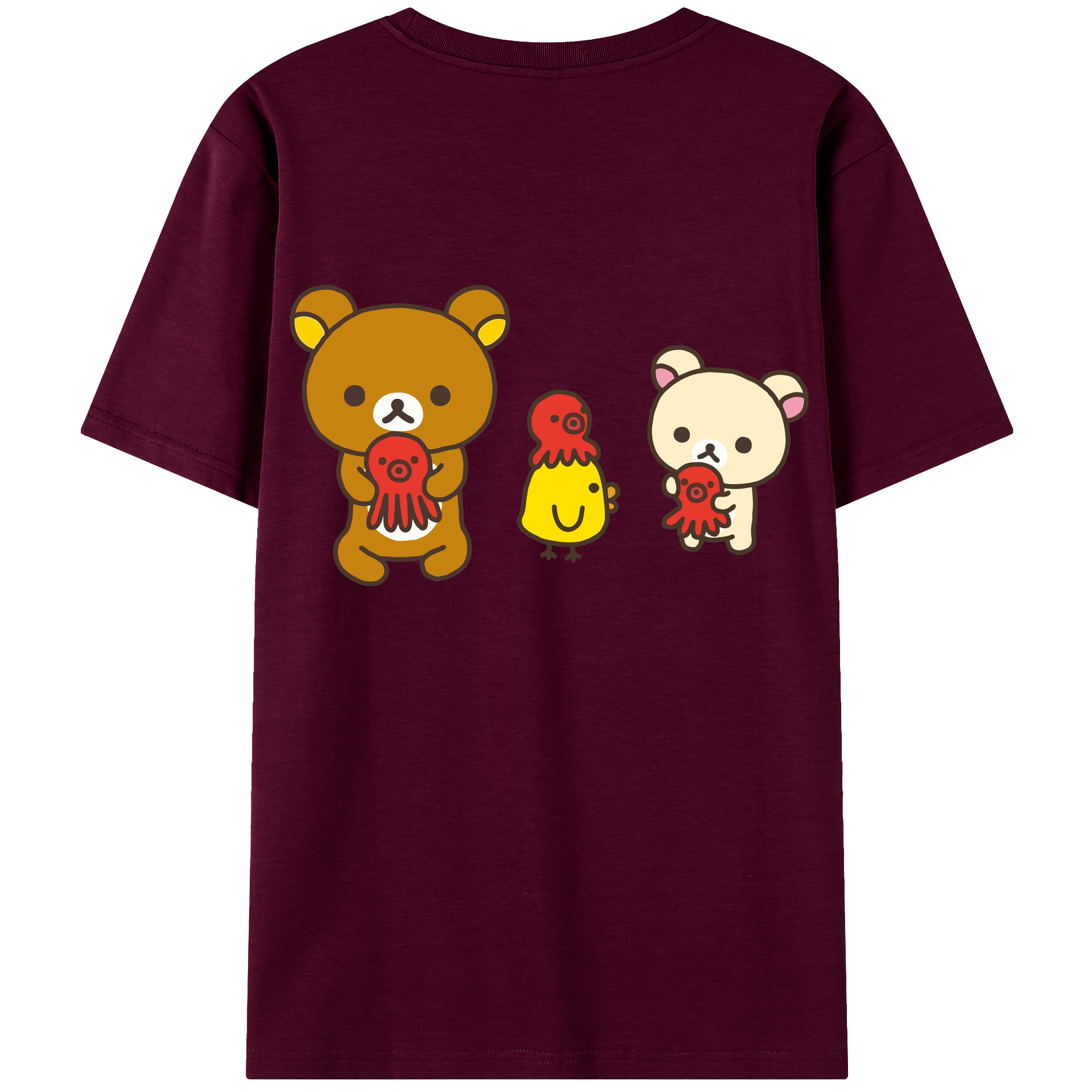 （画像用） リラックマ リラックマ キイロイトリ Rilakkuma Korilakkuma Kiiroitori レディース半袖Tシャツ(バックプリント)